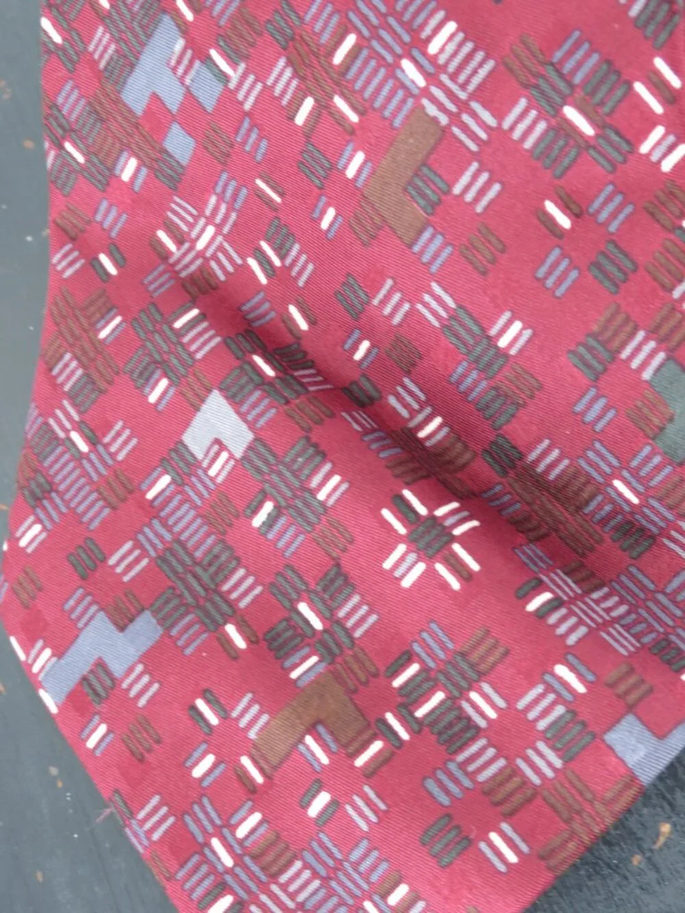 Christian Dior Monsieur Red Silk Tie Vintage Paris Pure Soie 4 Inch Width